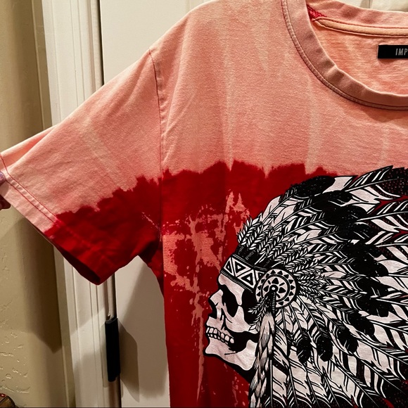 Imperious Flocking Design 100% Cotton  T-Shirt Indian Chief Tie Dye - Picture 9 of 9